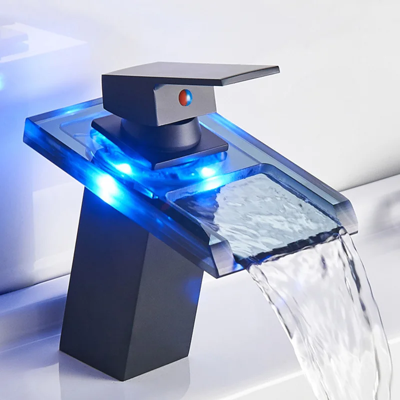 LED Brass Waterfall Modern Faucet - Image 7