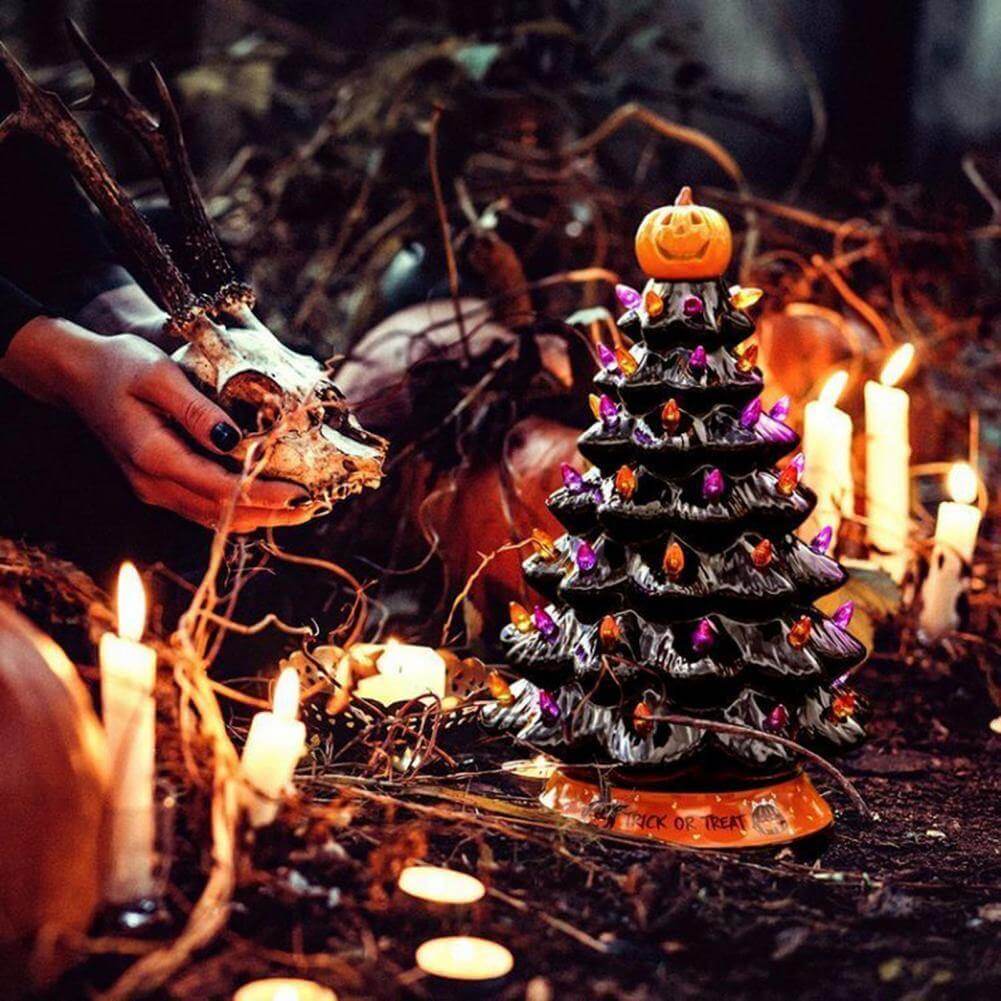 LED Light Halloween Pumpkin Ornament Tree - Image 2