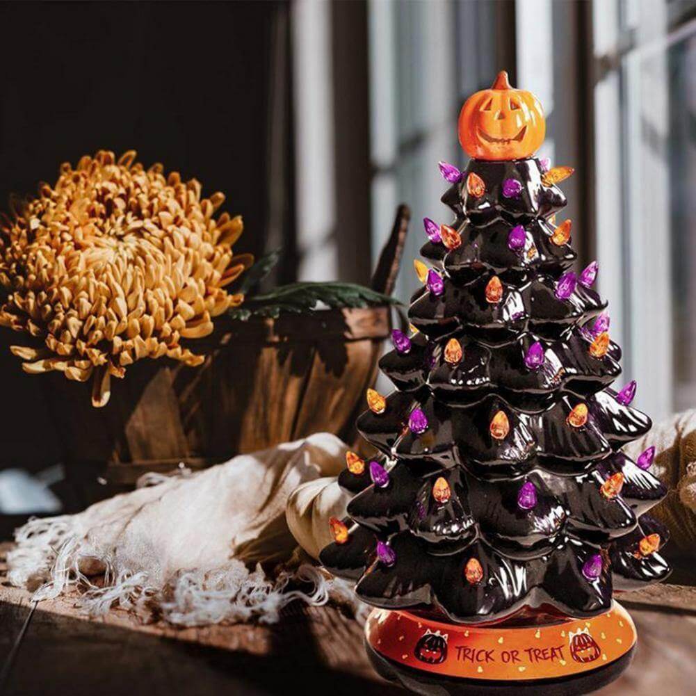 LED Light Halloween Pumpkin Ornament Tree - Image 3