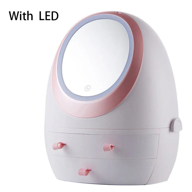 LED Light Mirror Cosmetic Makeup Storage Box - Image 12