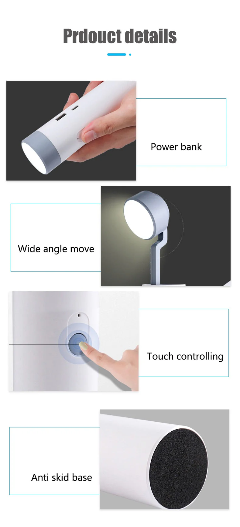 LED Mini Rechargeable Power Bank Desk Lamp - Image 11