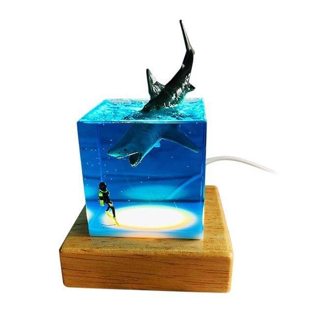 LED Night Light Shark Diver Decoration Lamp - Image 3