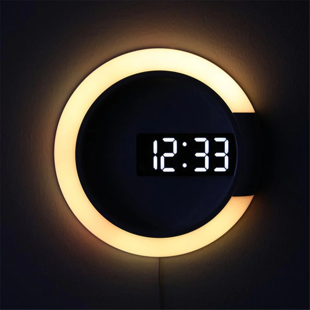 LED Ring Lamp Wall Clock