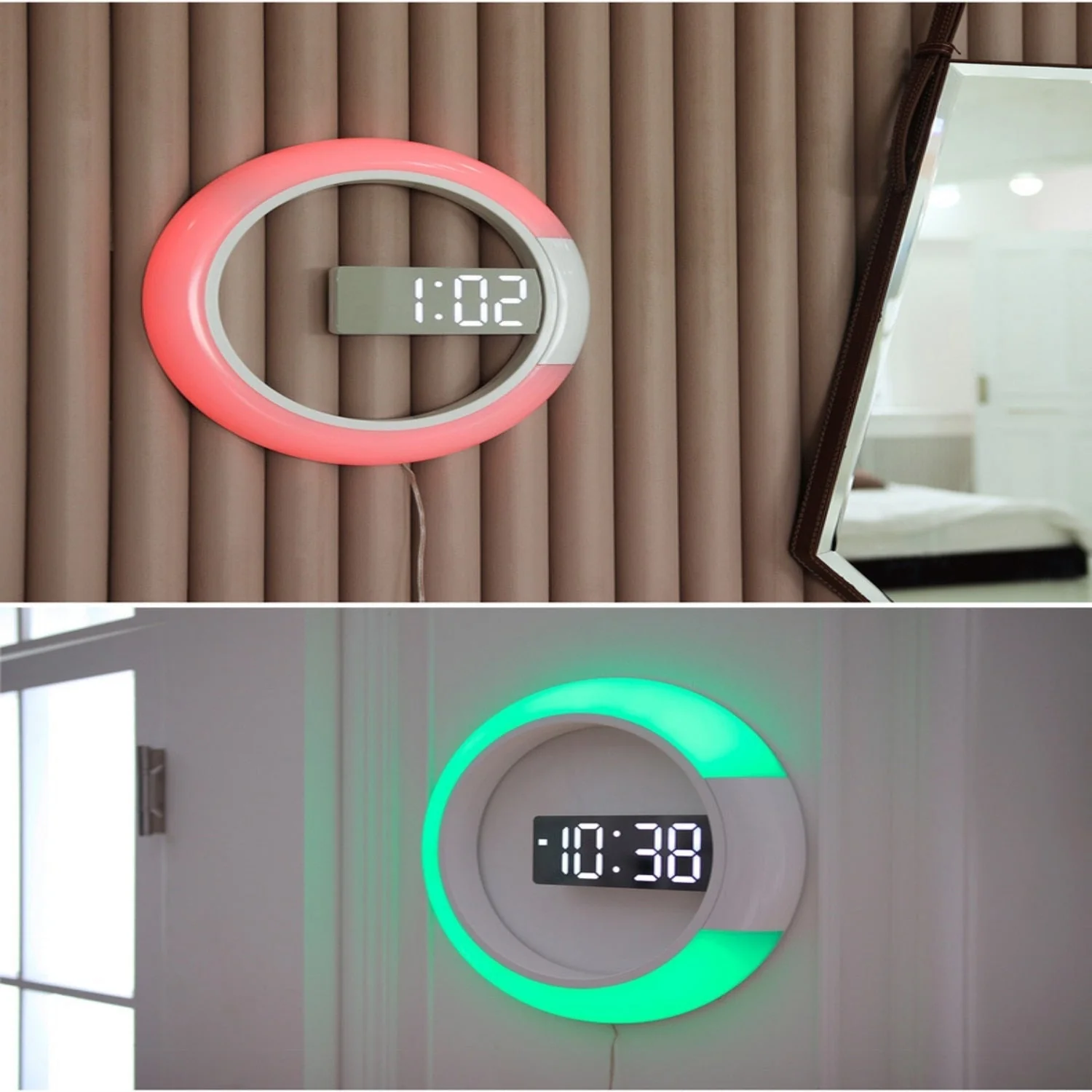 LED Ring Lamp Wall Clock - Image 4