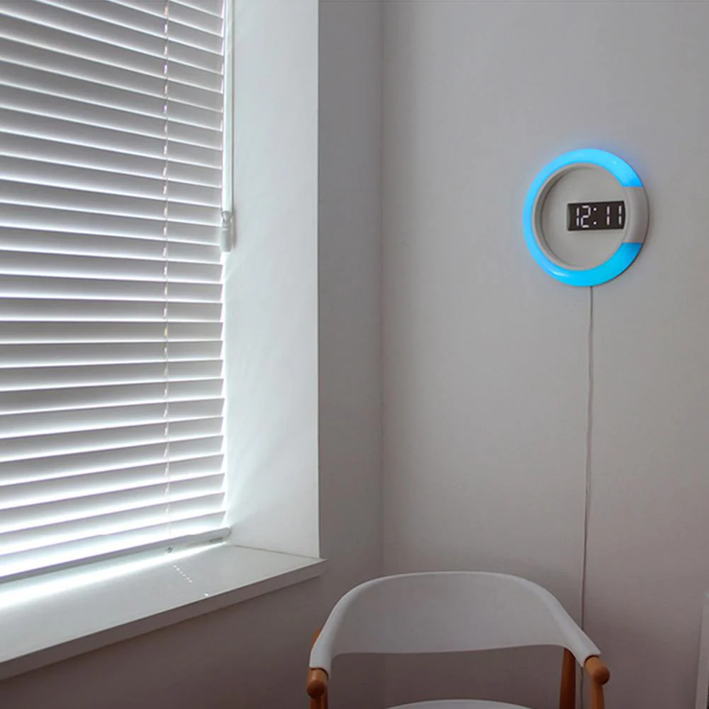 LED Ring Lamp Wall Clock - Image 9