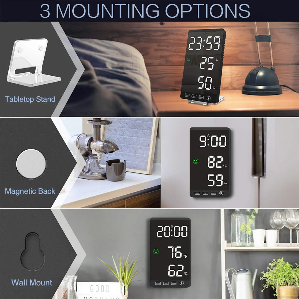 LED Touch Mirror Digital Alarm Clock - Image 10