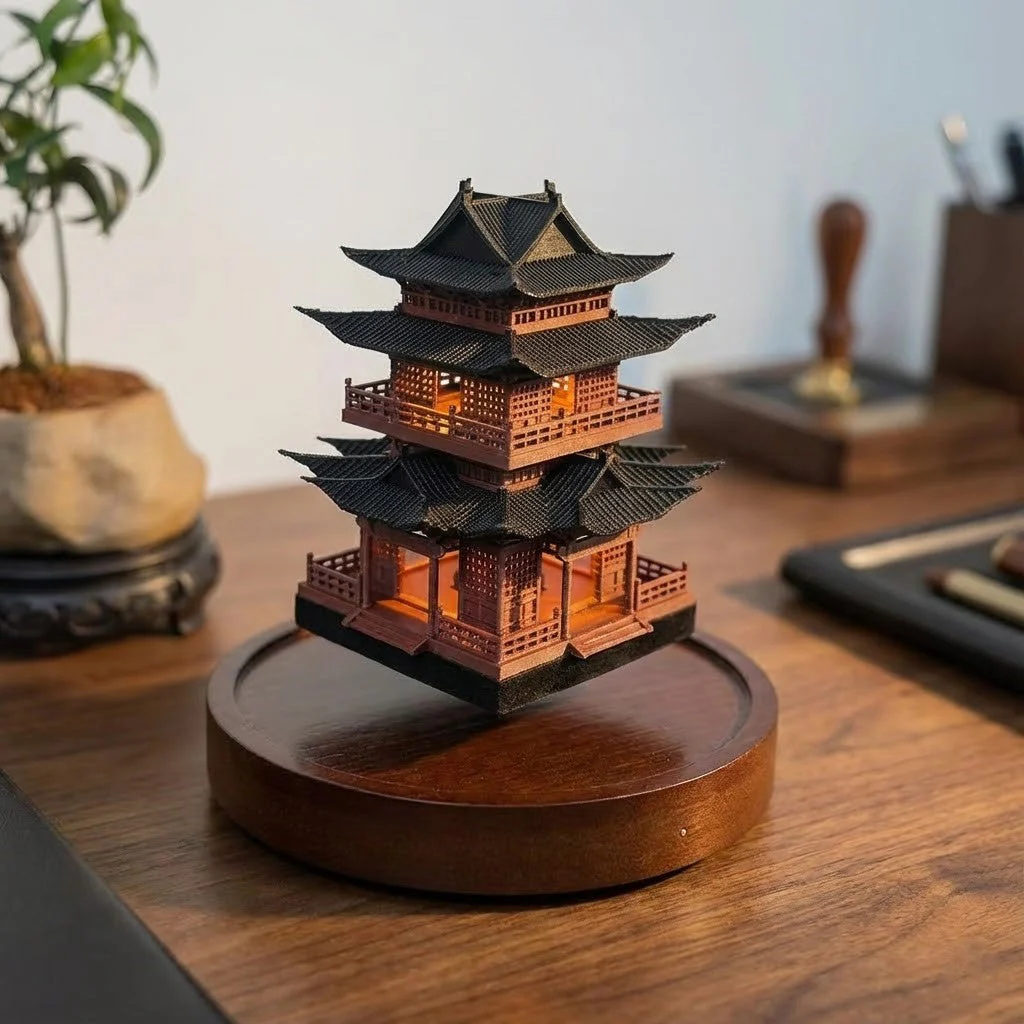 Levitating Pagoda Architectural Desk Decor - Image 4