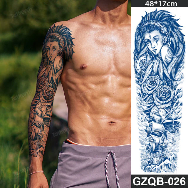 Life Meaning Full Sleeve Semi-Permanent Tattoo - Image 14