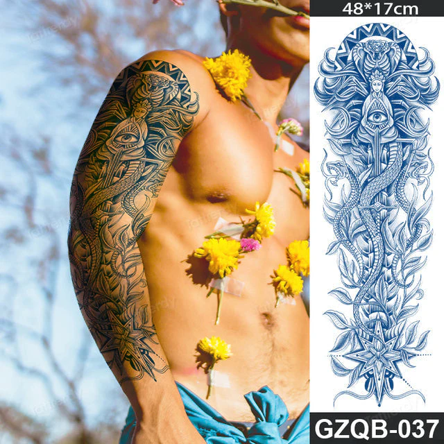Life Meaning Full Sleeve Semi-Permanent Tattoo - Image 15