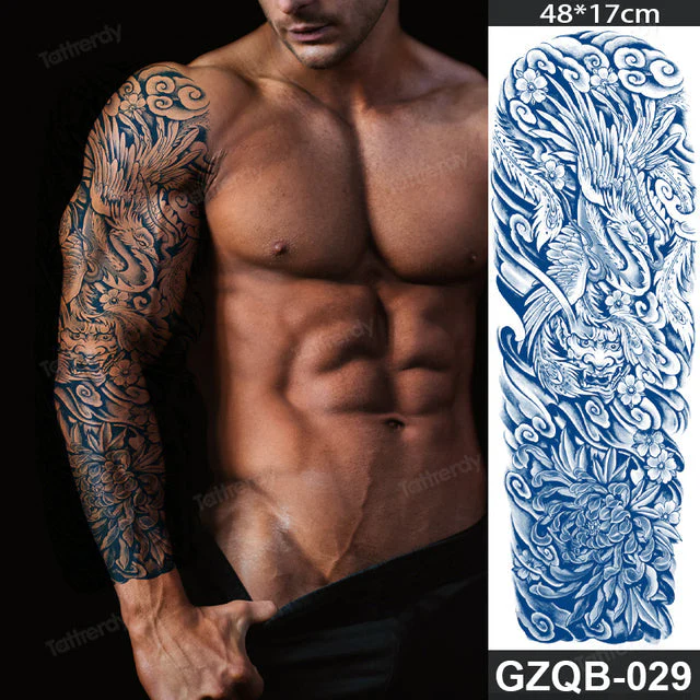 Life Meaning Full Sleeve Semi-Permanent Tattoo - Image 16