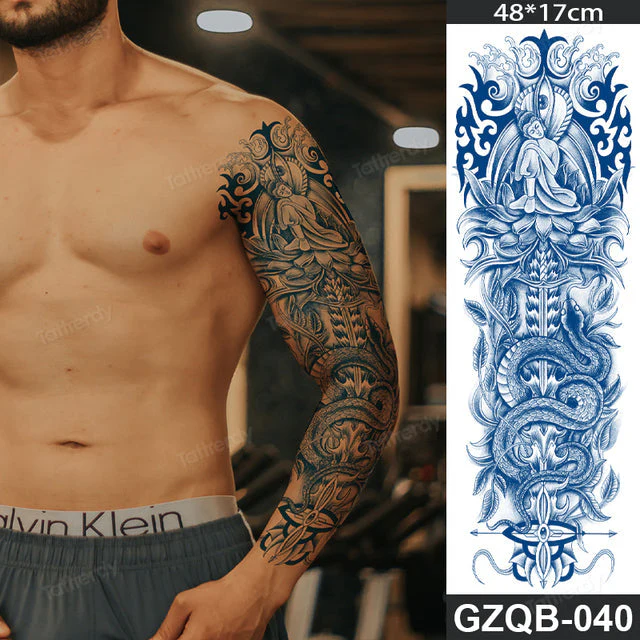 Life Meaning Full Sleeve Semi-Permanent Tattoo - Image 18