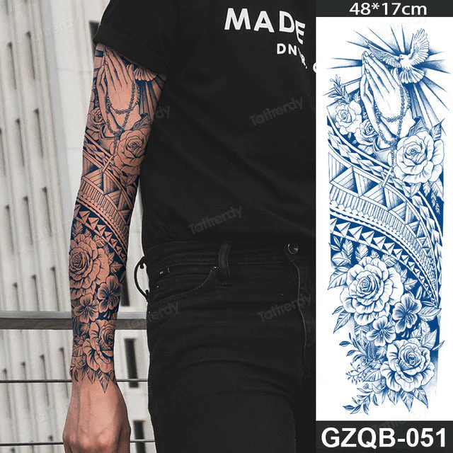 Life Meaning Full Sleeve Semi-Permanent Tattoo - Image 23