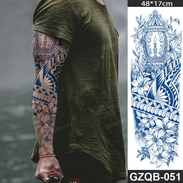 Life Meaning Full Sleeve Semi-Permanent Tattoo - Image 24