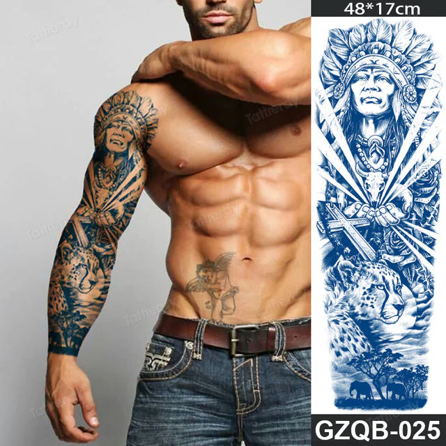 Life Meaning Full Sleeve Semi-Permanent Tattoo - Image 25