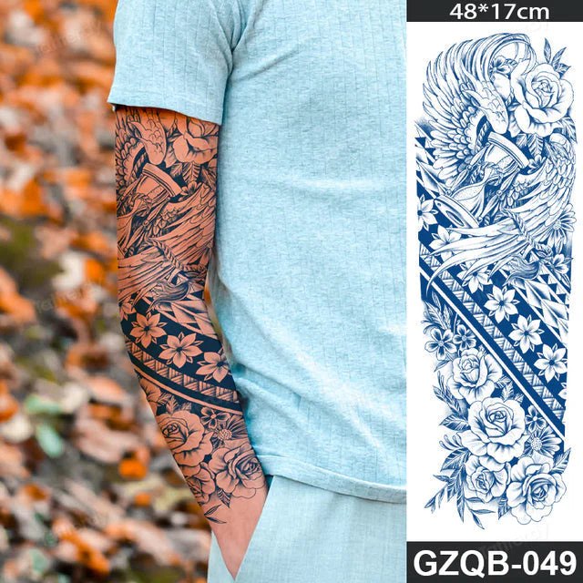 Life Meaning Full Sleeve Semi-Permanent Tattoo - Image 28
