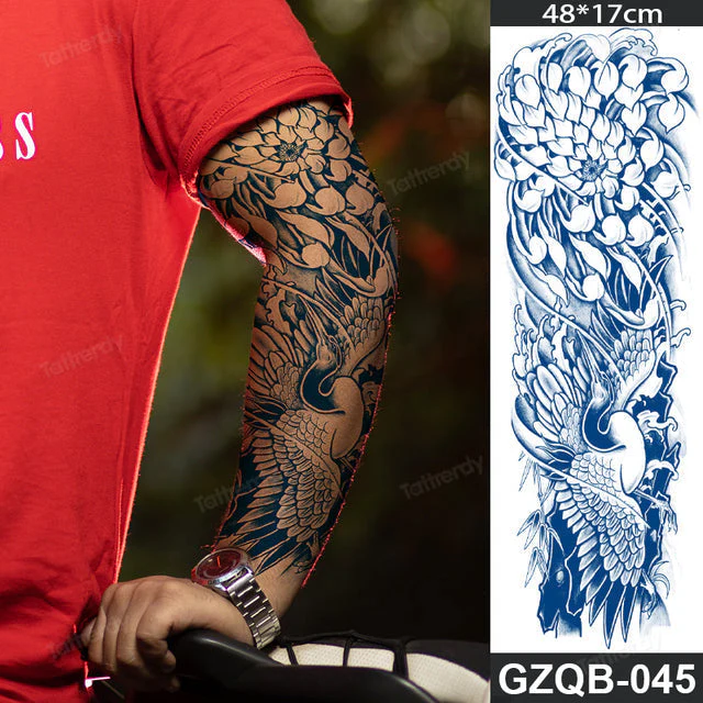 Life Meaning Full Sleeve Semi-Permanent Tattoo - Image 29