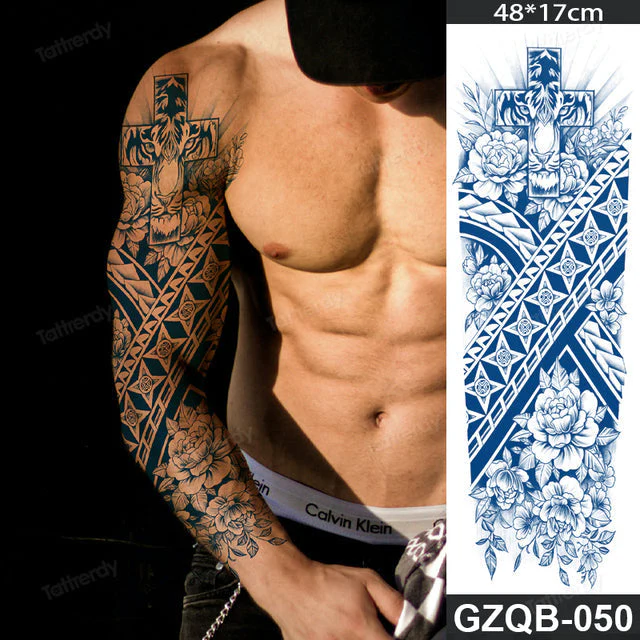 Life Meaning Full Sleeve Semi-Permanent Tattoo - Image 30