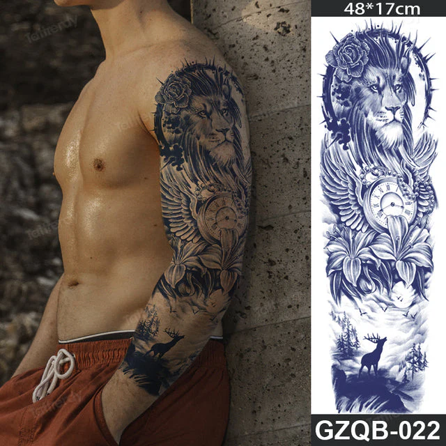 Life Meaning Full Sleeve Semi-Permanent Tattoo - Image 31