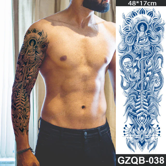 Life Meaning Full Sleeve Semi-Permanent Tattoo - Image 4