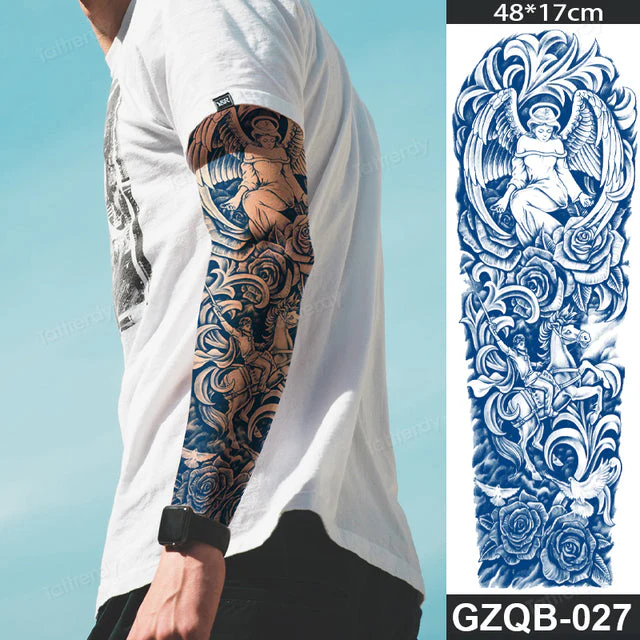 Life Meaning Full Sleeve Semi-Permanent Tattoo - Image 5