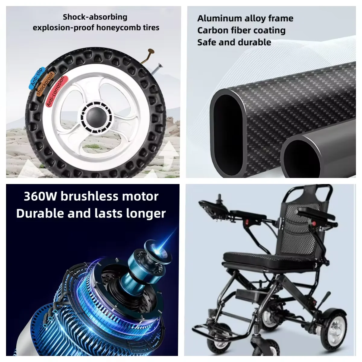 Life Mobility Lightweight Compact Electric Foldable Elderly Wheelchair - Image 7