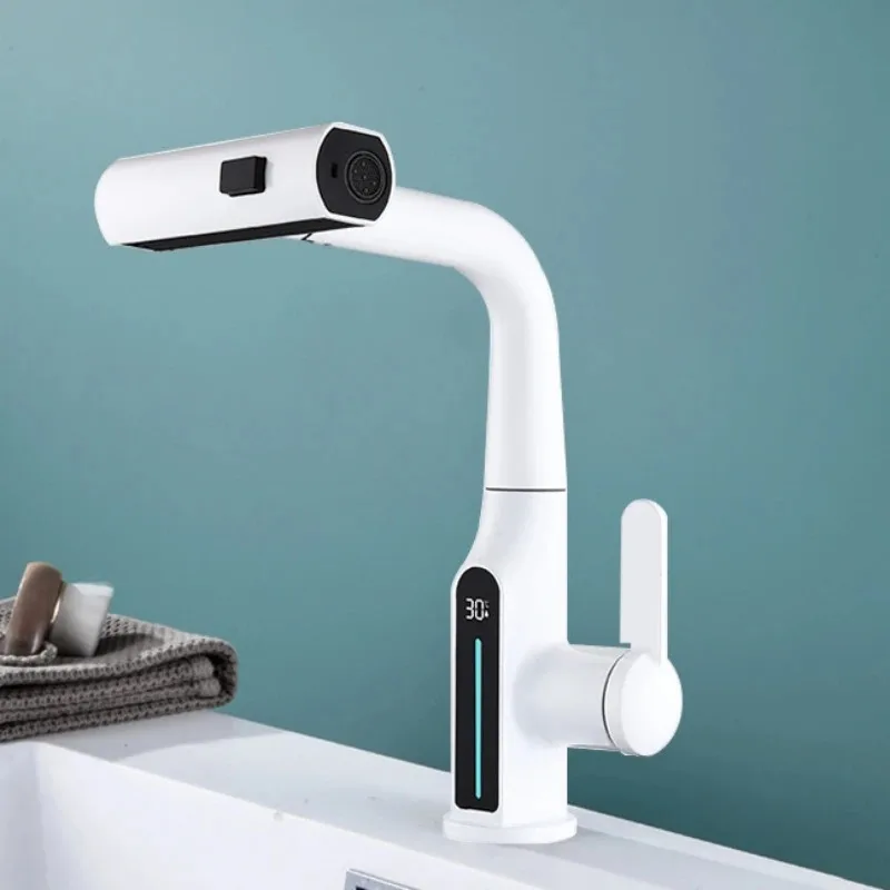 Liftable Digital Temperature Display Waterfall Basin Faucet - Image 10