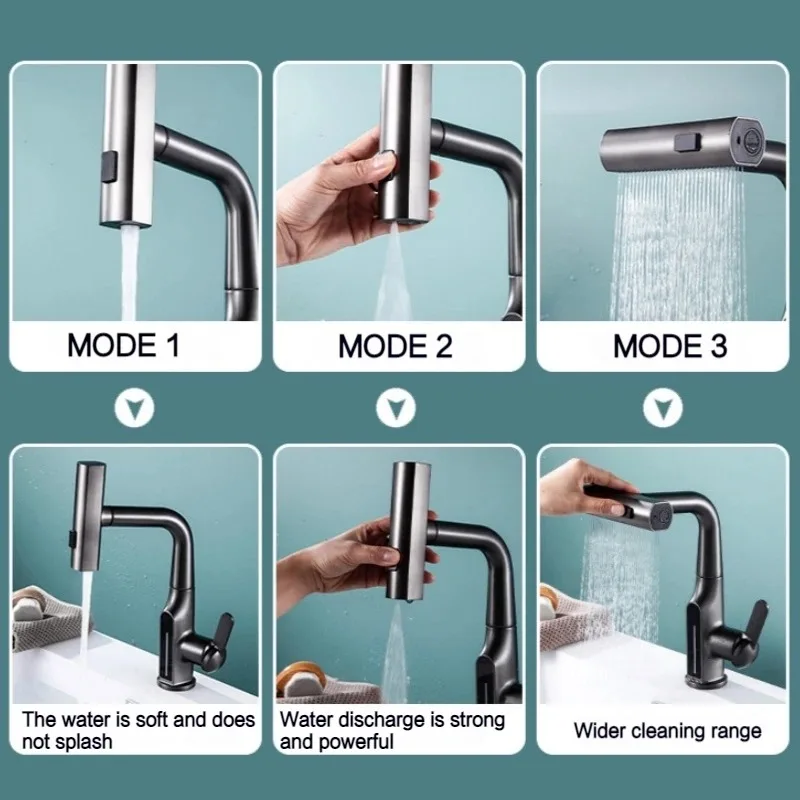 Liftable Digital Temperature Display Waterfall Basin Faucet - Image 4