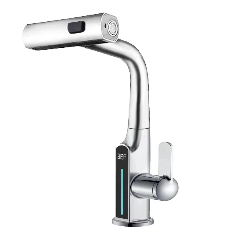 Liftable Digital Temperature Display Waterfall Basin Faucet - Image 7