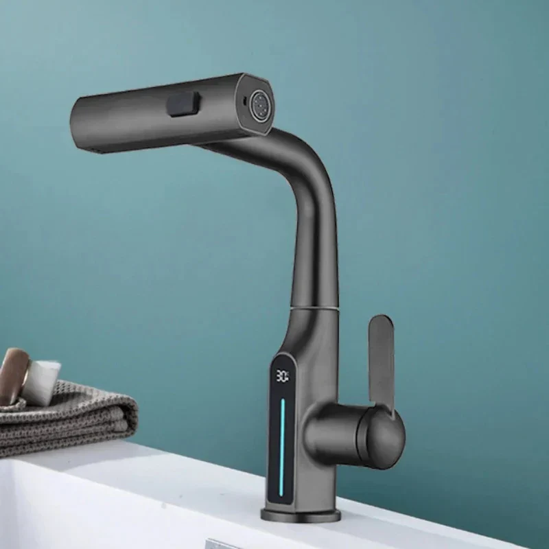 Liftable Digital Temperature Display Waterfall Basin Faucet - Image 8