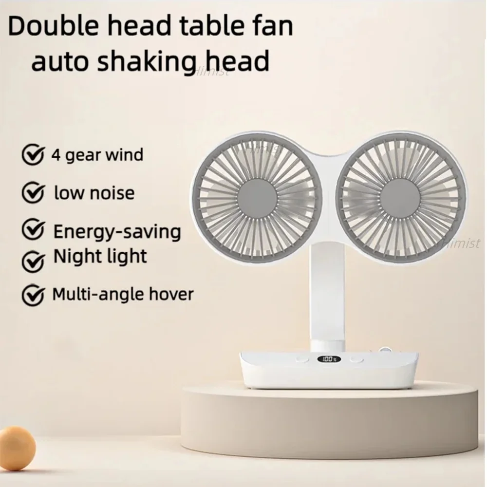 Lightweight Double Blades Rechargeable Travel Camp Cooler Fan - Image 5