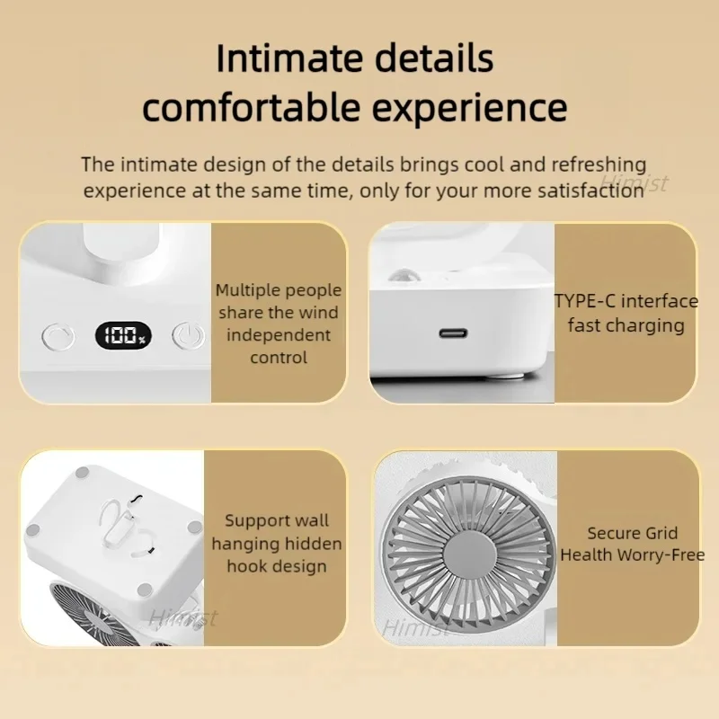 Lightweight Double Blades Rechargeable Travel Camp Cooler Fan - Image 6