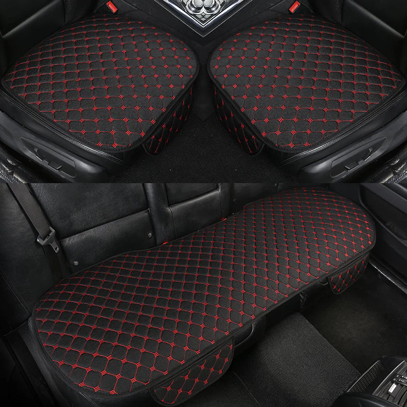 Linen Fabric Four Seasons Breathable Car Seat Cover - Image 17
