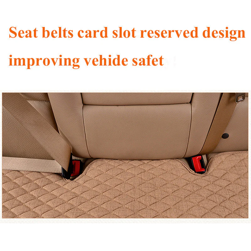 Linen Fabric Four Seasons Breathable Car Seat Cover - Image 3