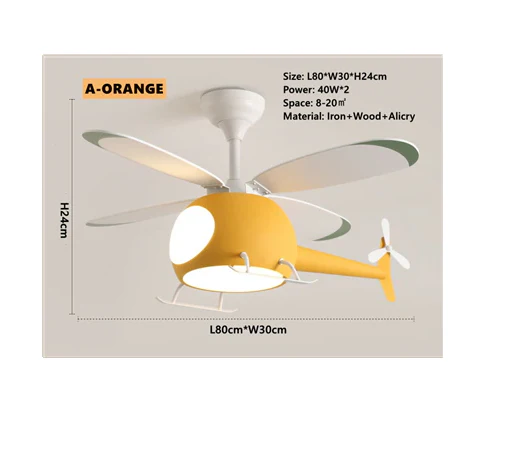 Little Helicopter Dream RC Fan Ceiling Lamp - Image 11