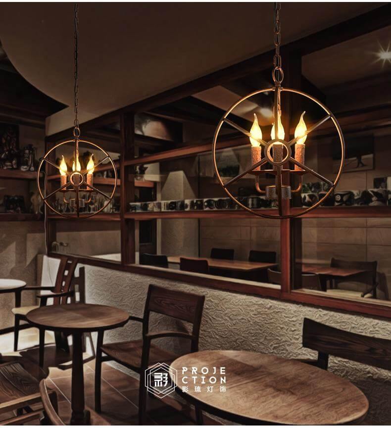 Loft Circular Globe Ball Iron Bird Cage Hanging Light Lamps - Image 5