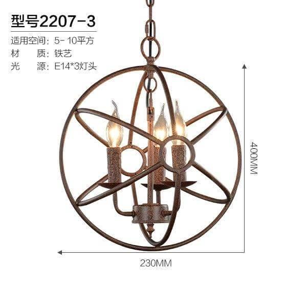 Loft Circular Globe Ball Iron Bird Cage Hanging Light Lamps - Image 8