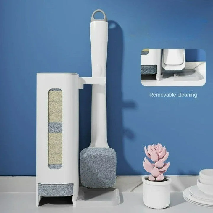 Long Handle Disposable Kitchen Cleaning Brush Kit - Image 2