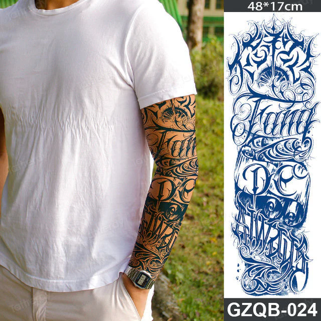 Long Lasting Full Arm Sleeve Tattoo Sticker - Image 21