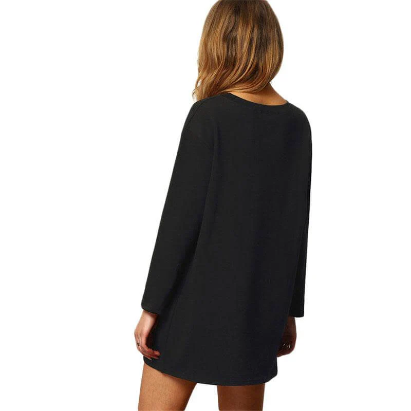 Long Sleeve Coffee Print Long T-shirt - Image 2