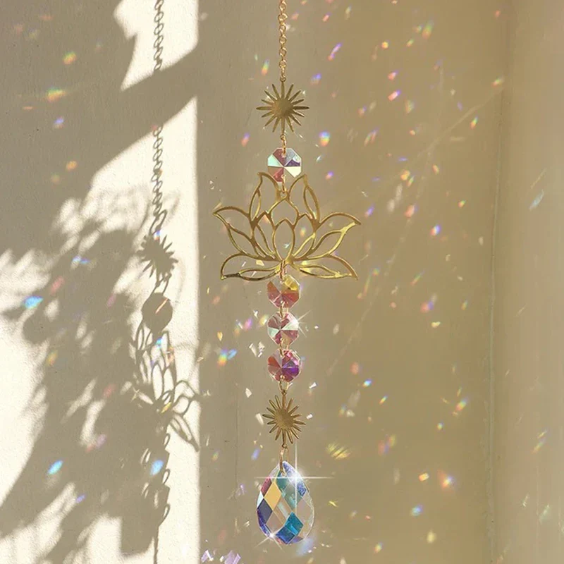 Lotus Crystal Sun Catcher Rainbow Prism - Image 5