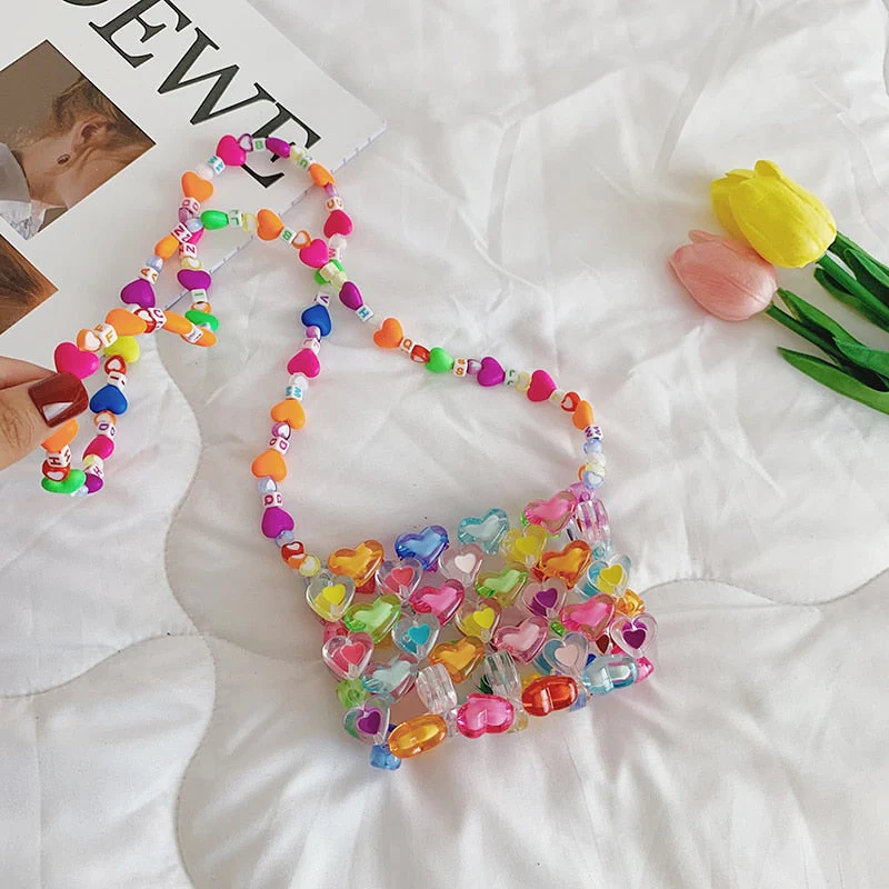 Love Beaded Hearts Colorful Mini Handbags - Image 2