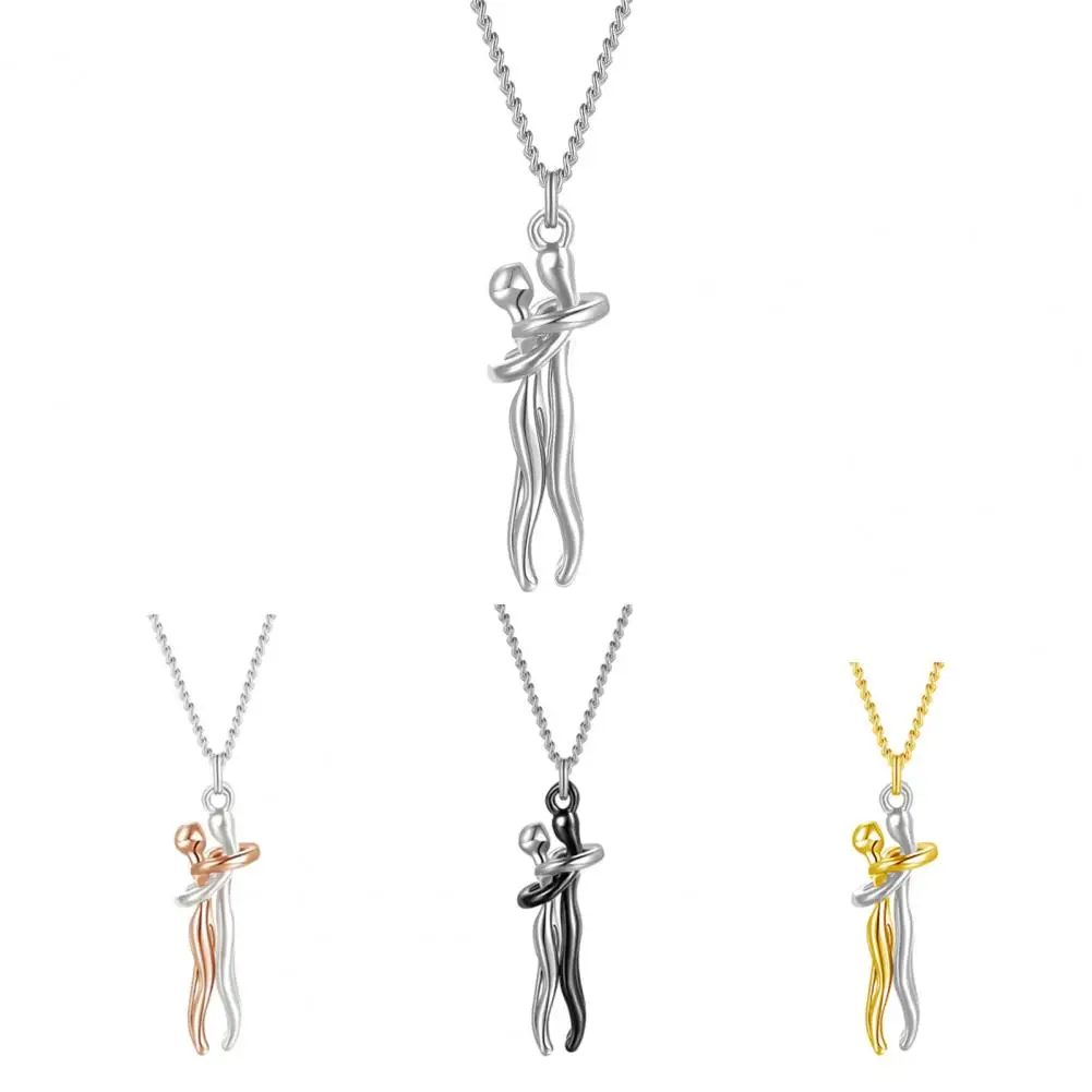 Love Forever Hug Cute Couple Necklace - Image 10