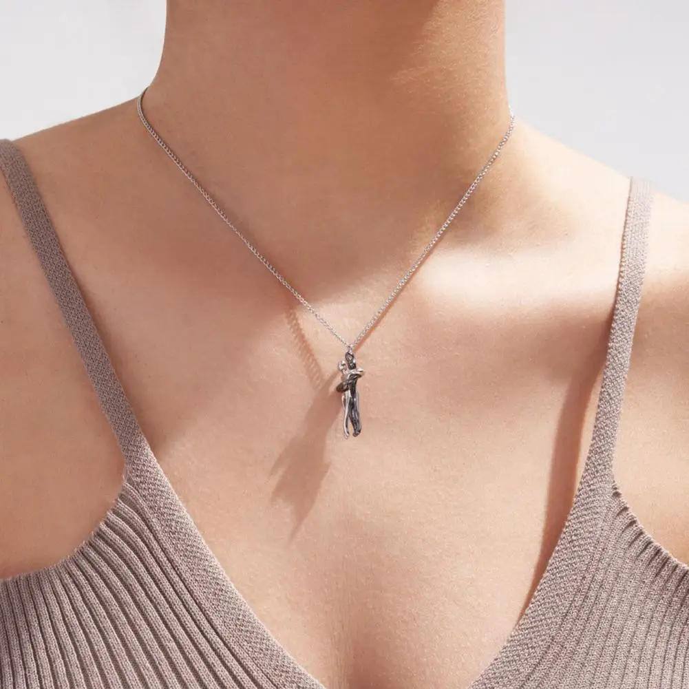 Love Forever Hug Cute Couple Necklace - Image 8