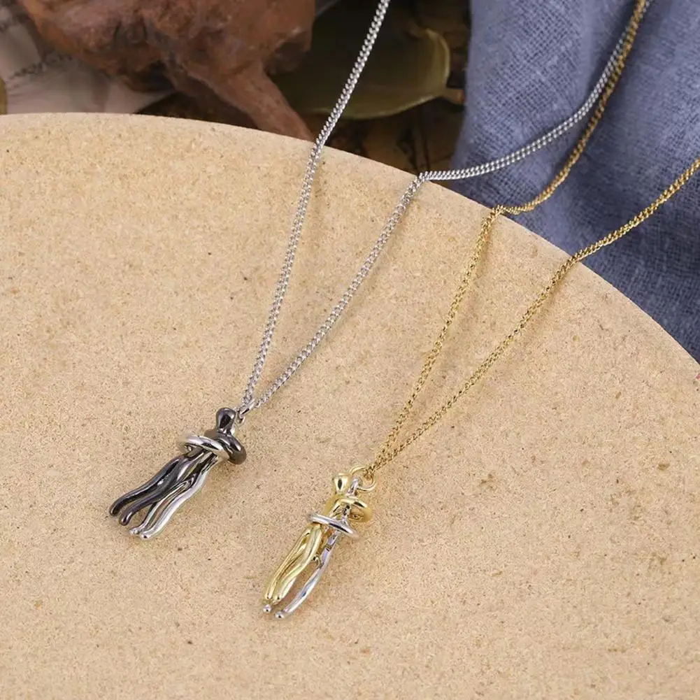 Love Forever Hug Cute Couple Necklace - Image 9