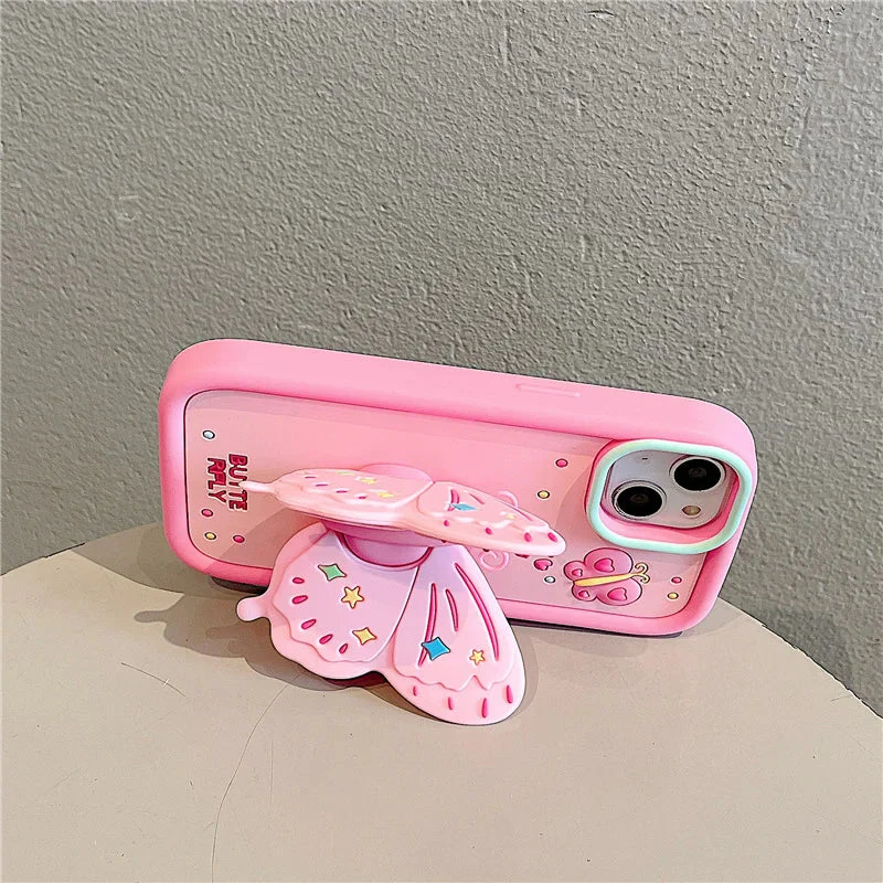 Lovely 3D Folded Butterfly Shockproof iPhone Case - Image 2