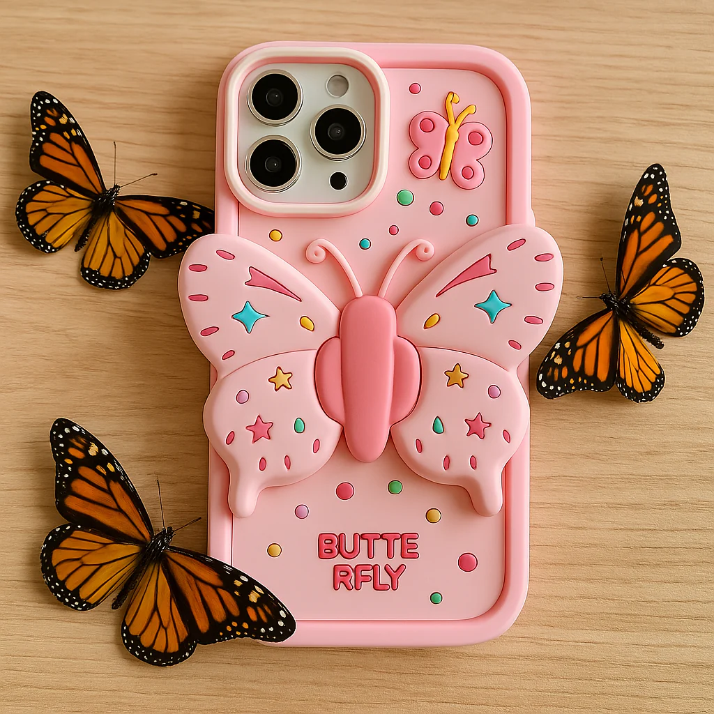 Lovely 3D Folded Butterfly Shockproof iPhone Case - Image 3