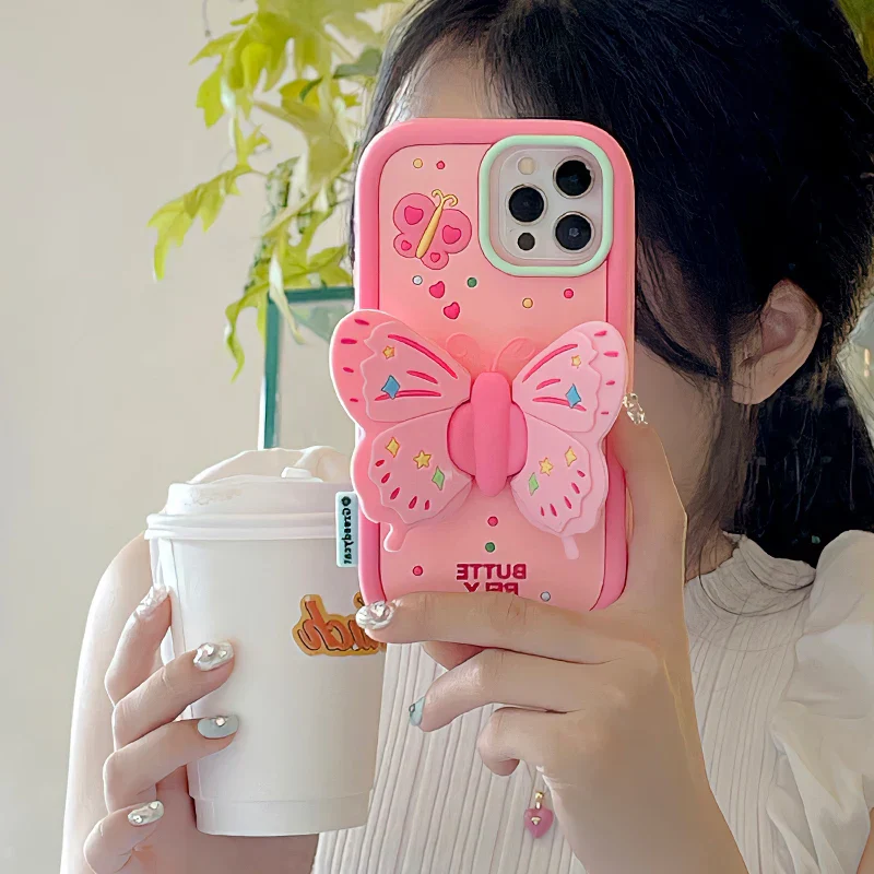 Lovely 3D Folded Butterfly Shockproof iPhone Case - Image 4