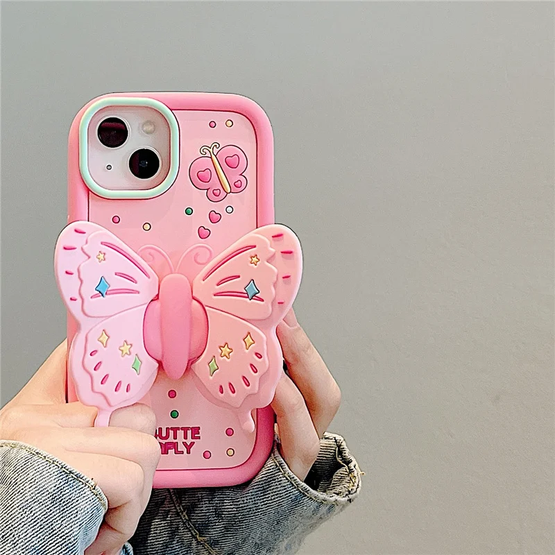 Lovely 3D Folded Butterfly Shockproof iPhone Case - Image 5