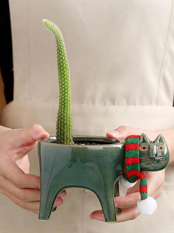 Lovely Ceramic Cat Plant Vase - Image 11