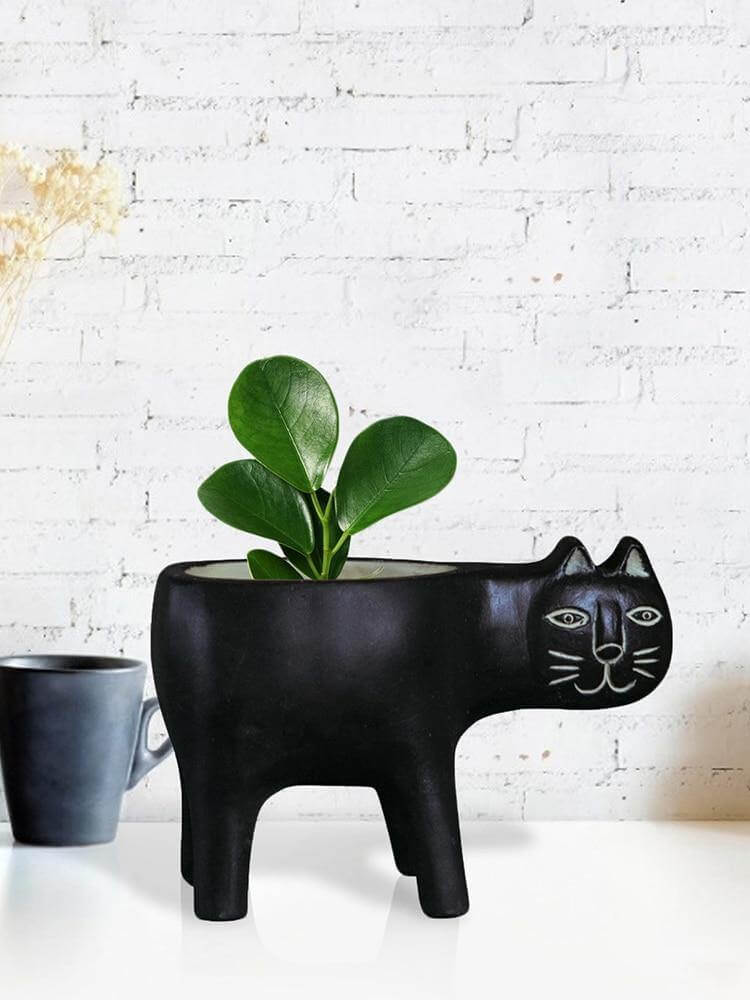 Lovely Ceramic Cat Plant Vase - Image 12